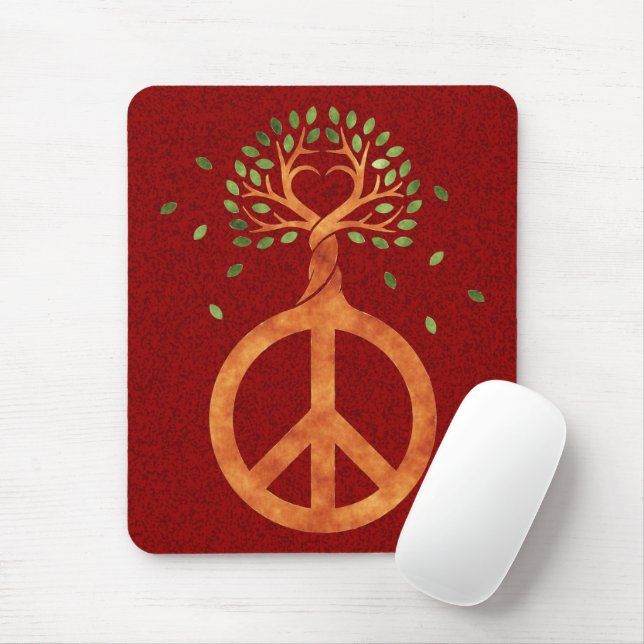 Mousepad Paz Para Árvores - Coração De Potência Flor 1 (Com mouse)
