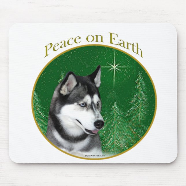 Mousepad Paz Siberian Husky (preto) (Frente)