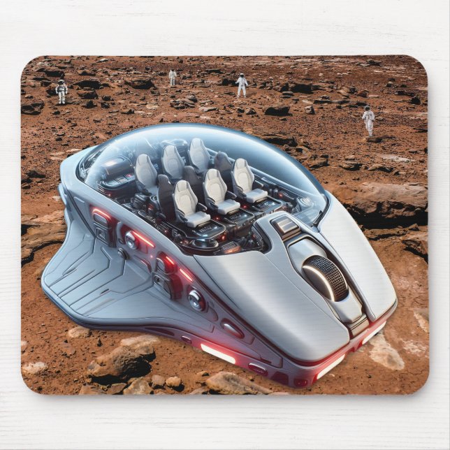 Mousepad PC Mouse-Spacecraft: Rolar em Marte - Missão 01. (Frente)