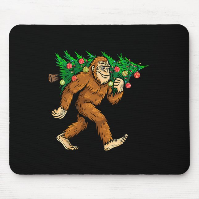 Mousepad Pé Grande Carregando Árvore de Natal Crença (Frente)
