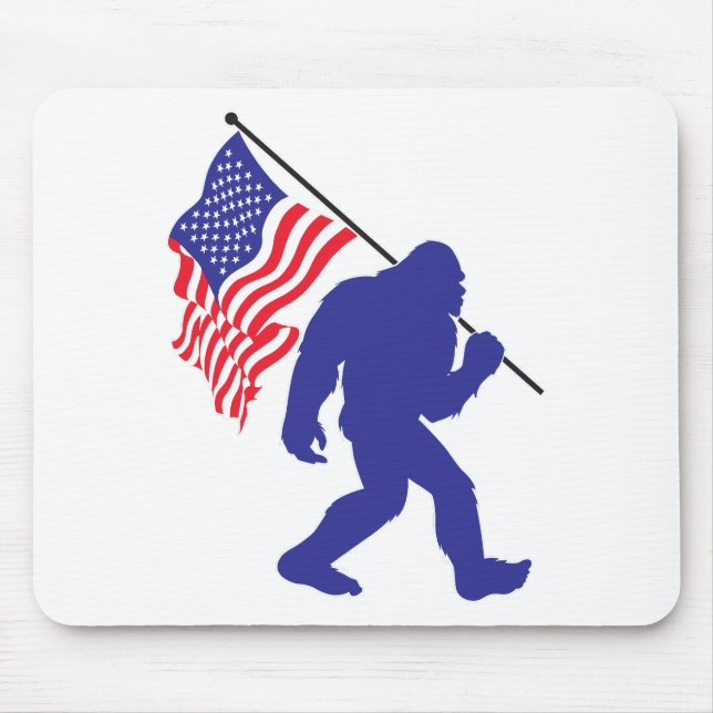 Mousepad Pé Grande Carregando da bandeira americana (Frente)