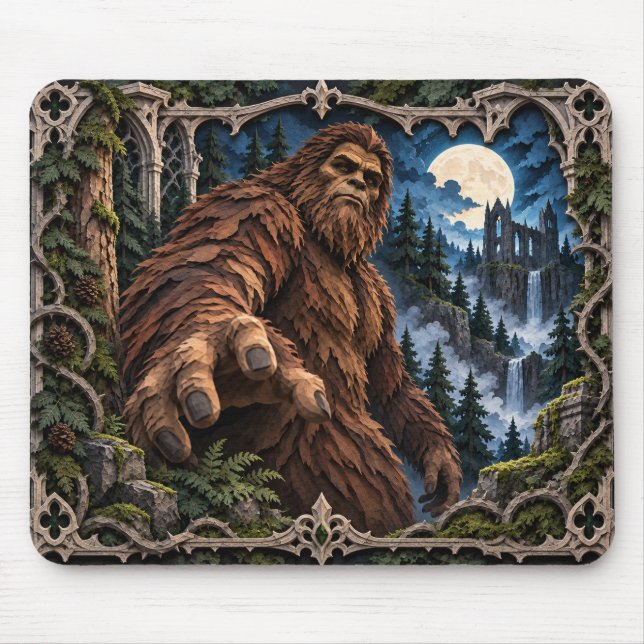 Mousepad Pé Grande, Monstro de Corte de Papel (Frente)