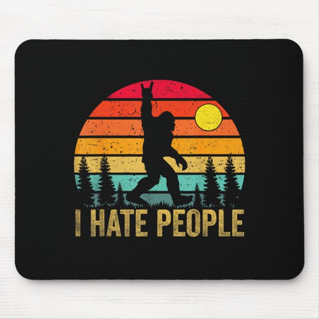 Mousepad Pé Grande Sasquatch Odeio as Pessoas Camiseta Dive (Frente)