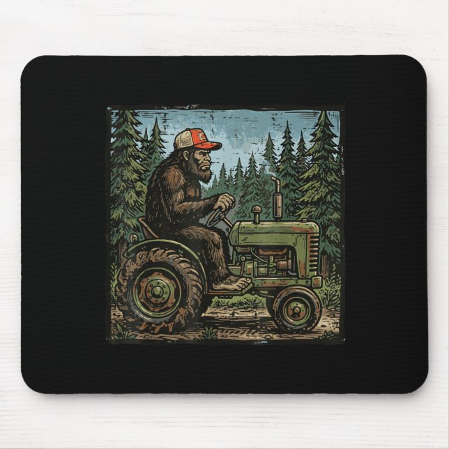 Mousepad Pé Grande Sasquatch Trator Divertido Fazenda Agric (Frente)