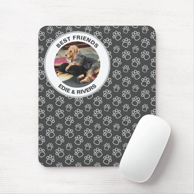 Mousepad Pé-Impressão-Cão-Cachorro (Com mouse)