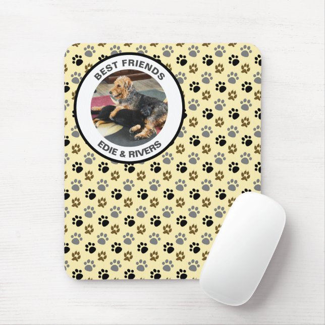 Mousepad Pé-Impressão-Cão-Cachorro (Com mouse)