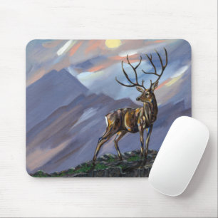 Mousepad Pé na montanha à luz da lua - tinta Abstrato