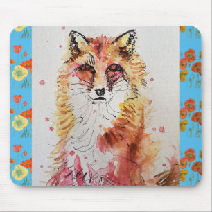 Mousepad Pé Vermelha Coca-branca Pintada Aquarela Mouse Fló