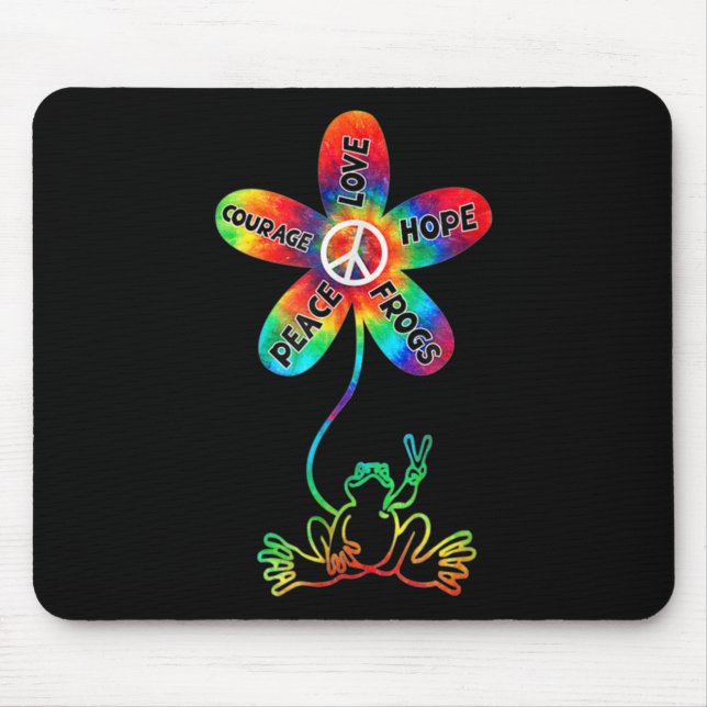 Mousepad Peace Courage Love Hope Sapos Hippie (Frente)
