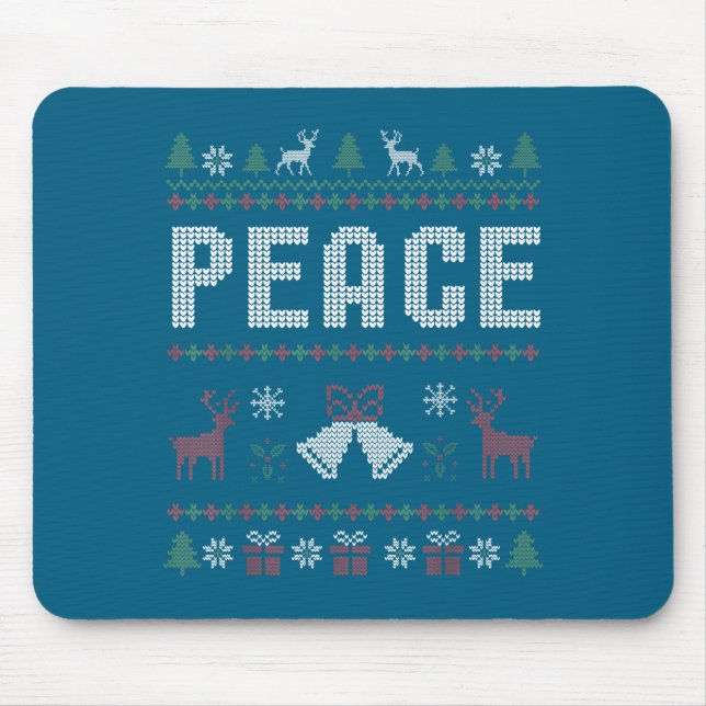 Mousepad Peace I Come In Peace Couple Matching Ugly Christm (Frente)