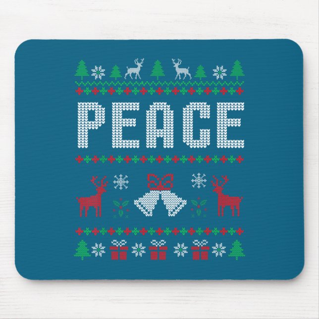 Mousepad Peace I Come In Peace Couple Matching Ugly Christm (Frente)