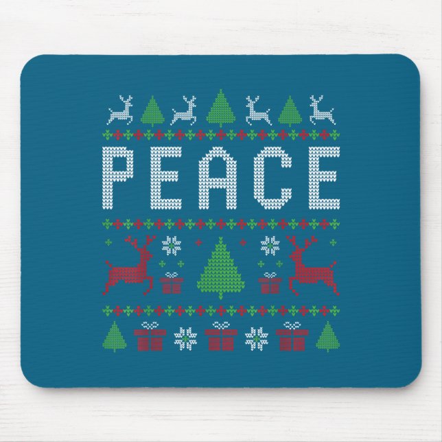 Mousepad Peace I Come In Peace Couple Matching Ugly Christm (Frente)