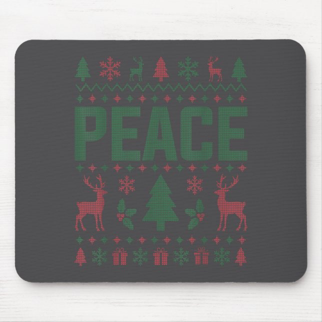 Mousepad Peace I Come In Peace Couple Matching Ugly Christm (Frente)