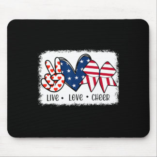 Mousepad Peace Love Chee Usa Flag 4 De Julho