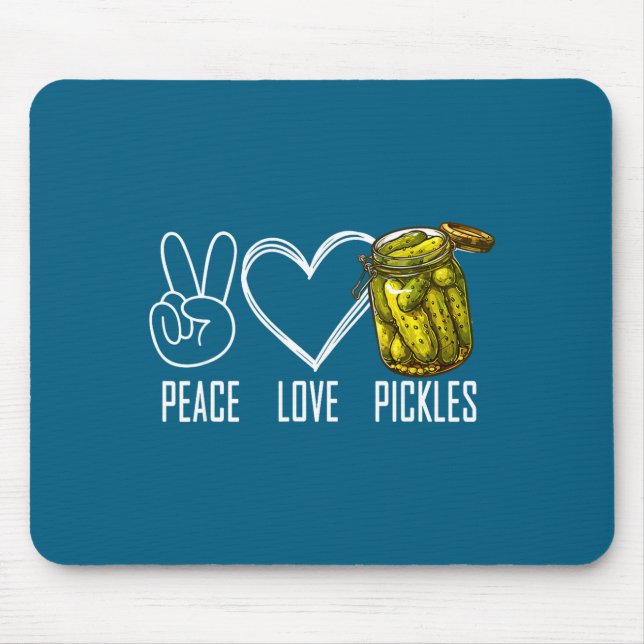 Mousepad Peace Love Ckles Retro Jar Of Sliced Ckles Funny F (Frente)