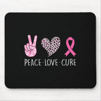 Mousepad Peace Love Cure Heart Pink Ribbon Breast Cancer Aw