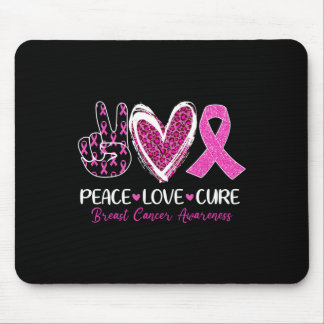Mousepad Peace Love Cure Pink Ribbon Bree Cancer Awarenes