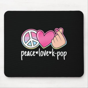 Mousepad Peace Love K-Pop Cute Music Anime Lover