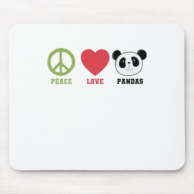 Mousepad Peace Love Pandas (Frente)