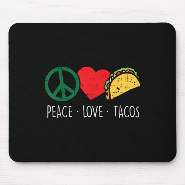 Mousepad Peace Love Tacos Cinco De Mayo Fiesta Hipp Mexican (Frente)