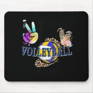 Mousepad Peace Love Voleibol Gaga Life Mãe Avó Leopar
