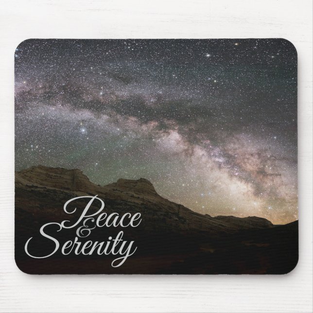 Mousepad Peace & Serenity Mountain Night Sky (Frente)