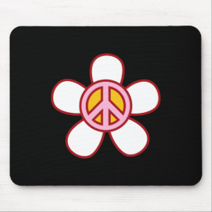 Mousepad PEACE SIGN LOVE 60s 70s Groovy Hippie Costume Hall