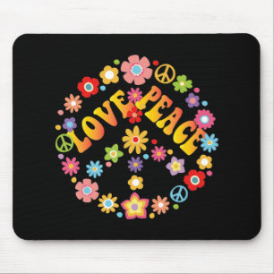 Mousepad PEACE SIGN LOVE 60s 70s Tie Dye Hippie Costume