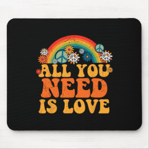 Mousepad PEACE SIGN LOVE 60s 70s Tie Dye Hippie Costume Hal