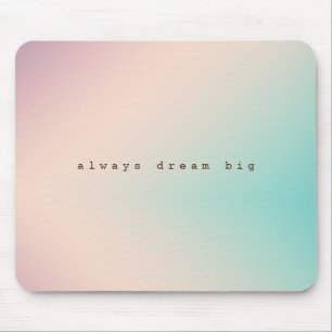 Mousepad Peach Aqua Tie Dye Ombre, citação inspiradora do