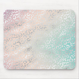 Mousepad Peach Aqua Tie Dye Silver Leopardo