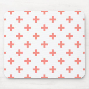 Mousepad Peach polka cruza em branco