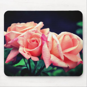 Mousepad Peach Rosa Trio Flower