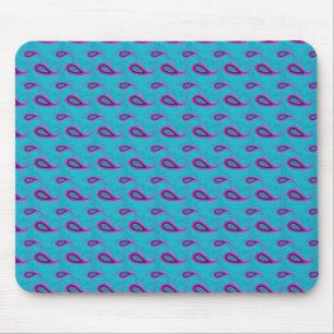 Mousepad Peacock Blue Paisley