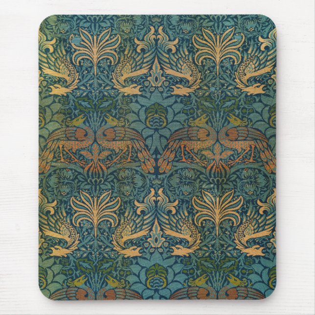 Mousepad Peacock e Dragon, 1878, por William Morris (Frente)