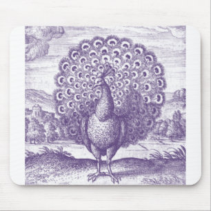 Mousepad Peacock, uma gravura vintage