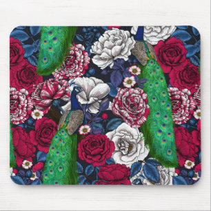 Mousepad Peacocks no jardim da rosa