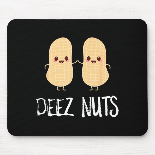 Mousepad Peanut Food Funny Kawaii Cute Meme Deez Nuts Joke  (Frente)