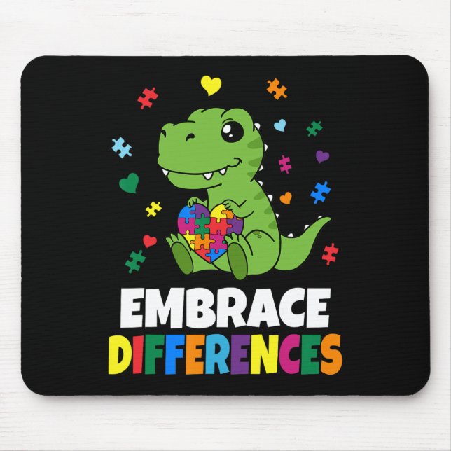 Mousepad Peça de Puzzle de Dinossauro Conscientização do Au (Frente)