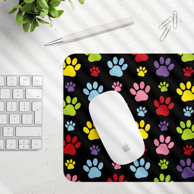 Mousepad Peças Coloridas, Padrões De Pata, Impressões De Pa (Criador carregado)