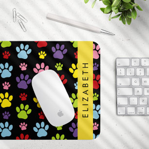 Mousepad Peças Coloridas, Padrões De Pata, Patas De Cachorr