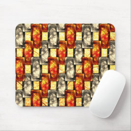 Mousepad Peças retangulares em branco e vermelho