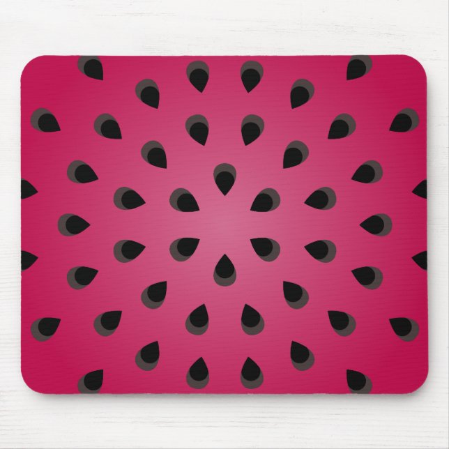 Mousepad Pedaço de melancia vermelha com sementes (Frente)
