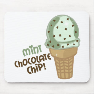 Mousepad Pedaços de chocolate da hortelã com texto