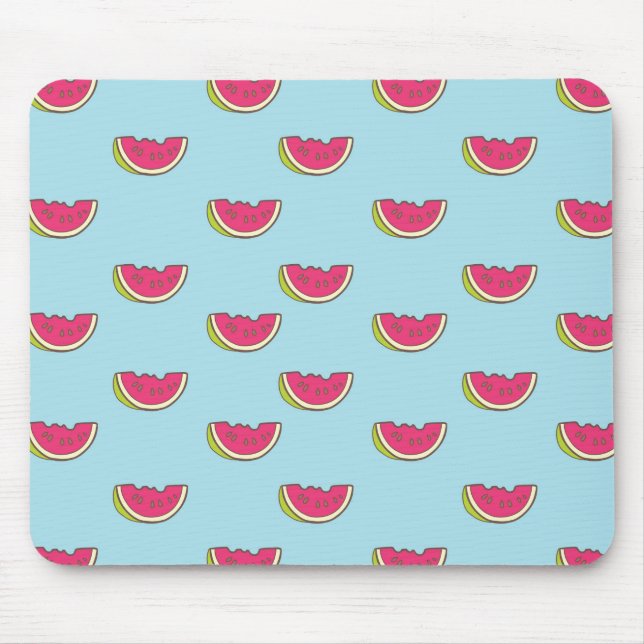 Mousepad Pedaços de Melancia no Padrão Teal (Frente)