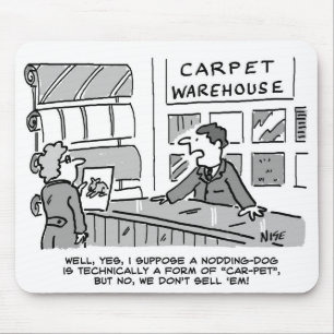 Mousepad Pedido de Nodding Dog em um Compro de Carpete