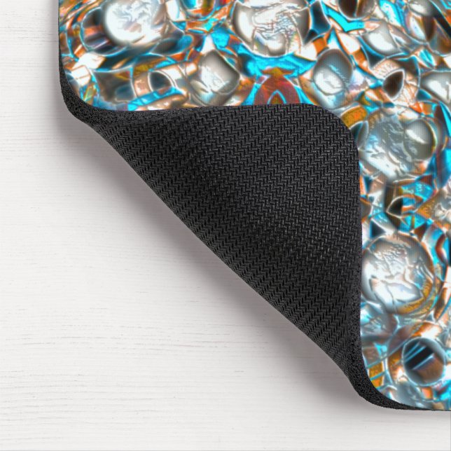 Mousepad Pedra de cor azul perfurada sobre textura esbranqu (Canto)