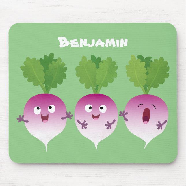 Mousepad Pedra de desenho animada de verduras e legumes (Frente)