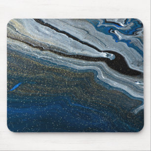 Mousepad Pedra de Mármore Geométrica Azul Legal