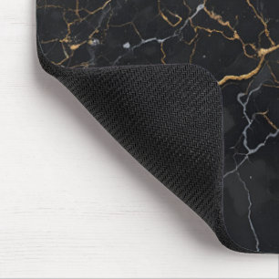 Mousepad Pedra Negra com Vias Douradas e Prateadas